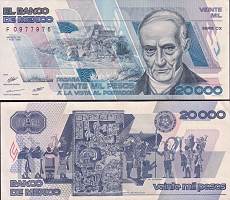 *20 000 Pesos Mexiko 1988-89, P92 UNC - Kliknutím na obrázok zatvorte -